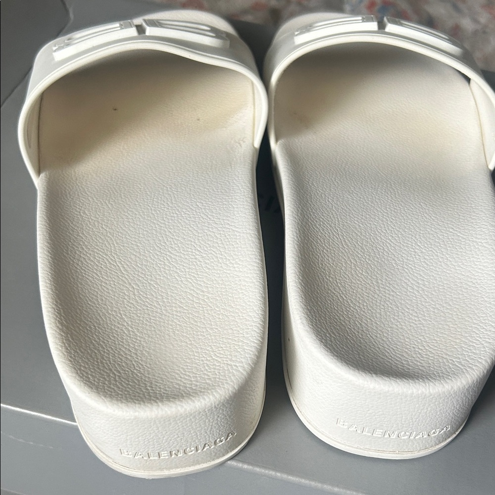 Balenciaga White Slide Sandals - Picture 6 of 10
